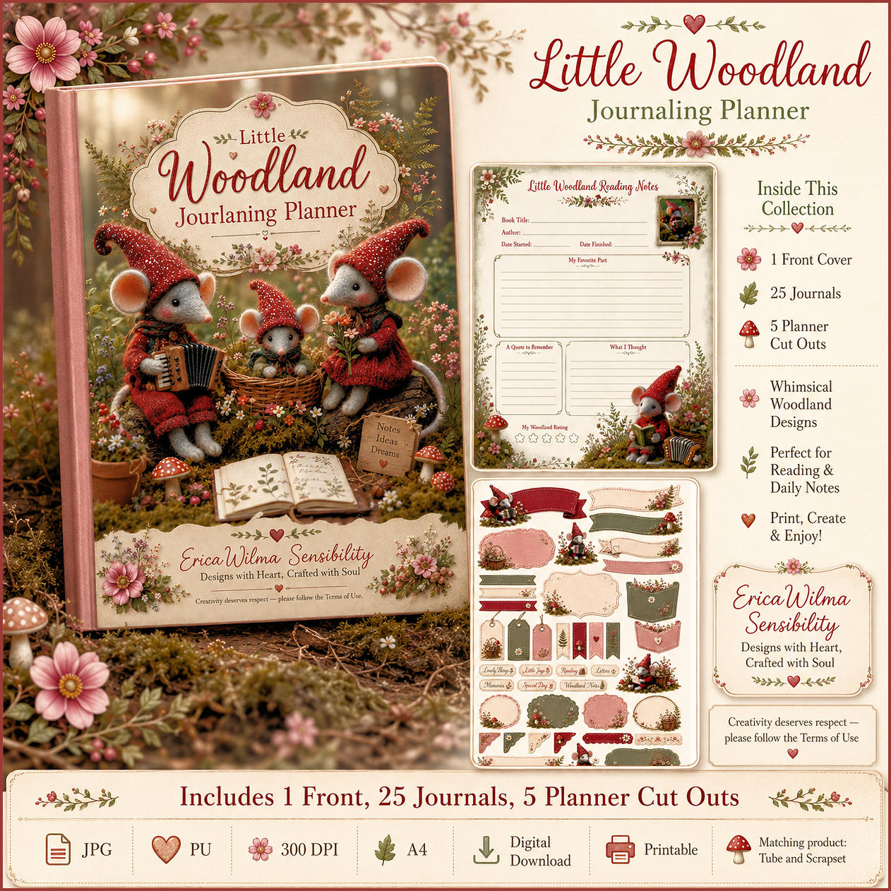 (image for) EW AI Little Woodland - Journaling Planner 2026